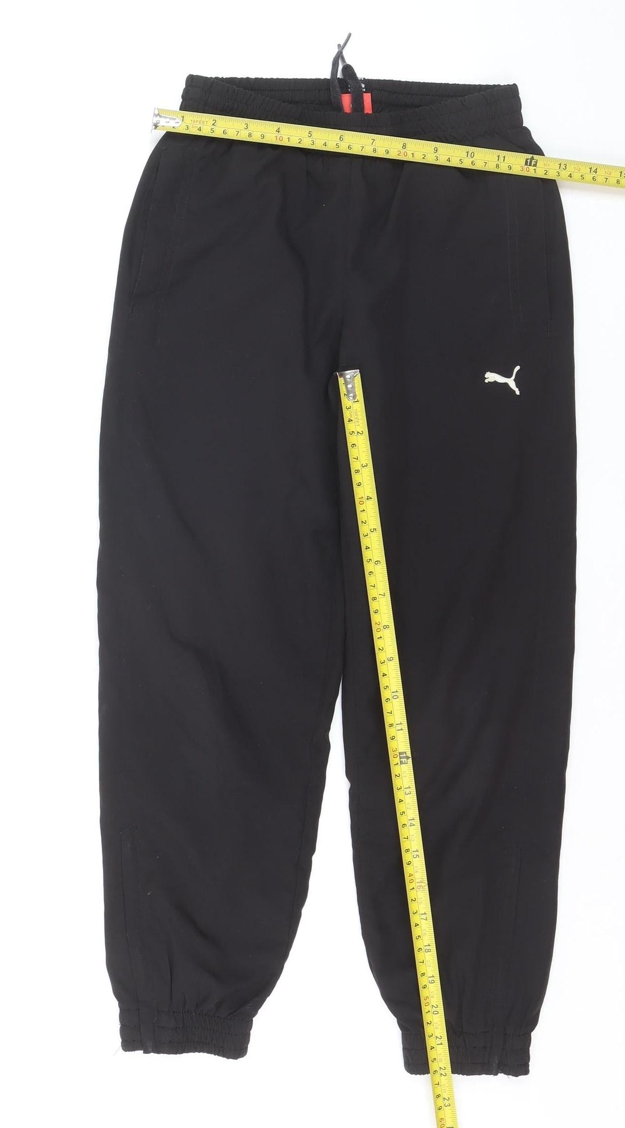 Puma Boys Black 10 Years Jogger Trousers Lightweight Elastic Waist