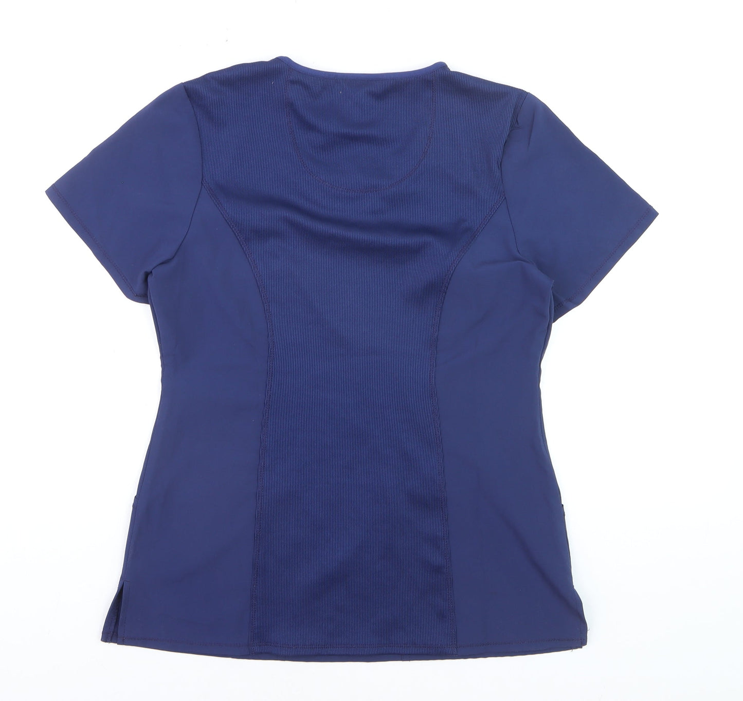 Infinity Womens Blue Short Sleeve Workwear T-Shirt Top Size L