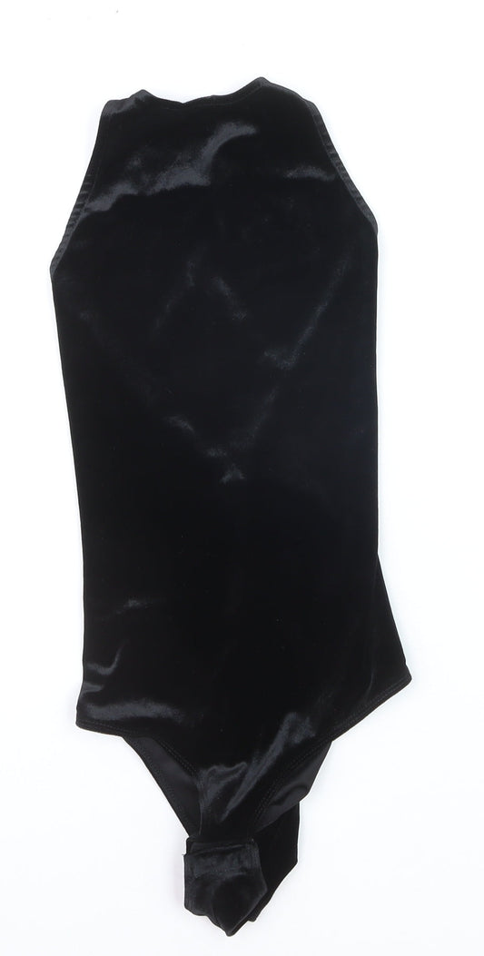 Nobody's Child Women's Black Velvet Sleeveless Camisole Bodysuit Size M
