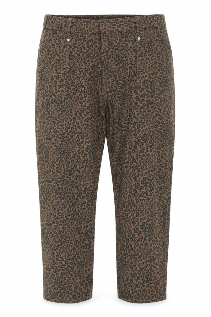Bonmarche Women's Brown Animal Print Straight Leg Jeans Size 20