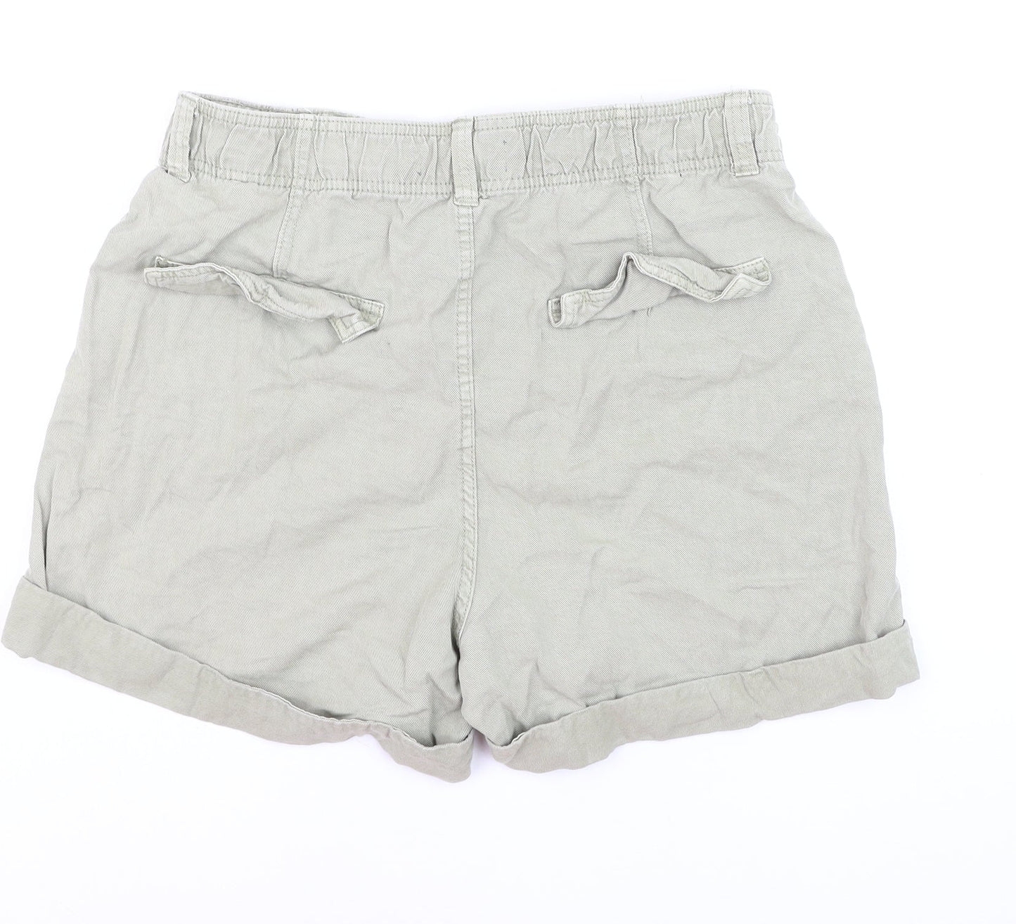 Primark Women’s Beige Chino Shorts Size 16 Cotton Casual Elastic Waist
