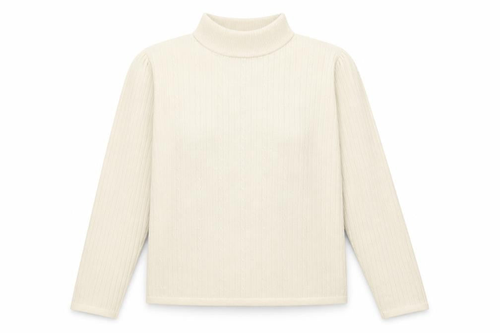 Croft & Barrow Women's Ivory Mock Neck Cable Knit Jumper L