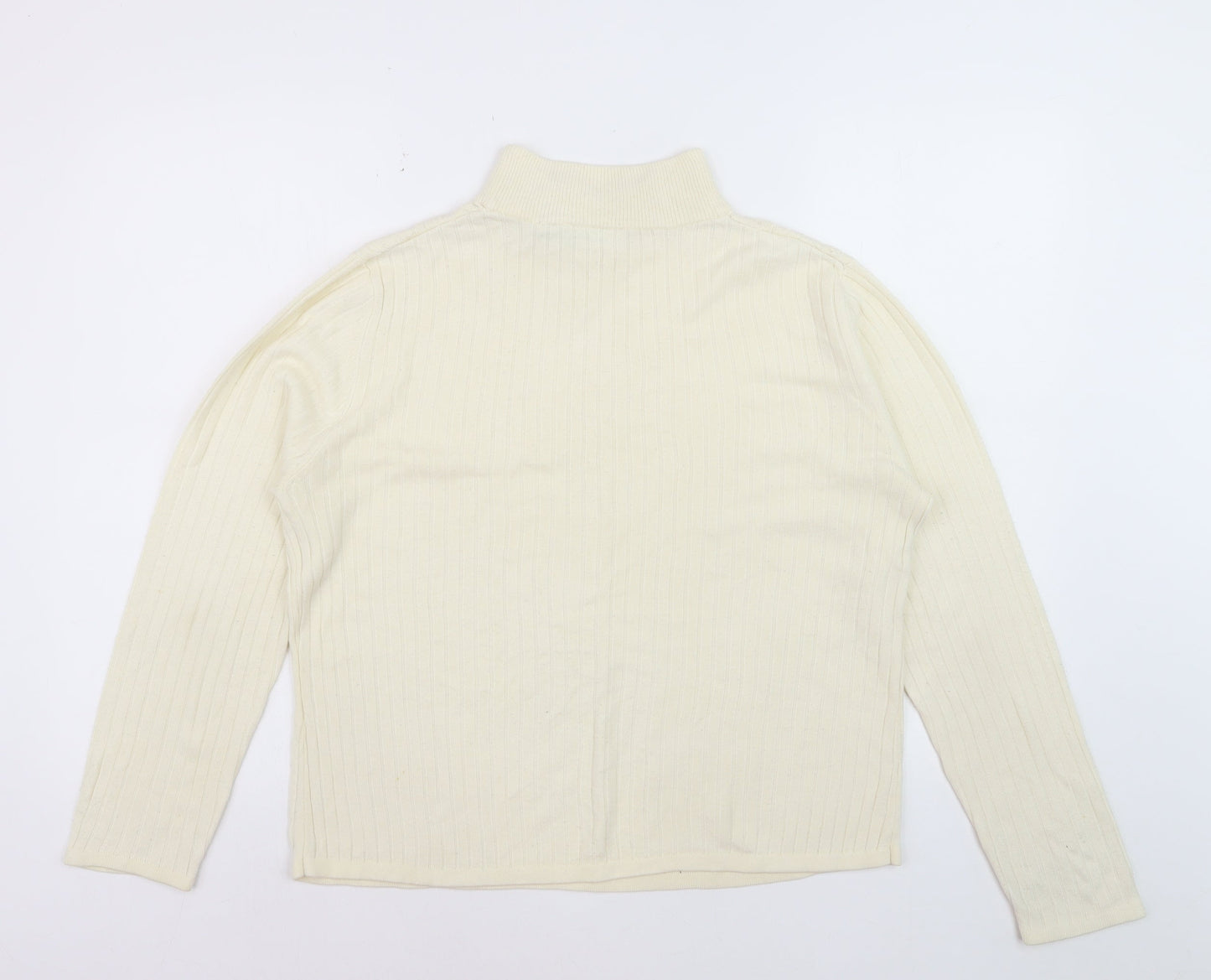 Croft & Barrow Women's Ivory Mock Neck Cable Knit Jumper L
