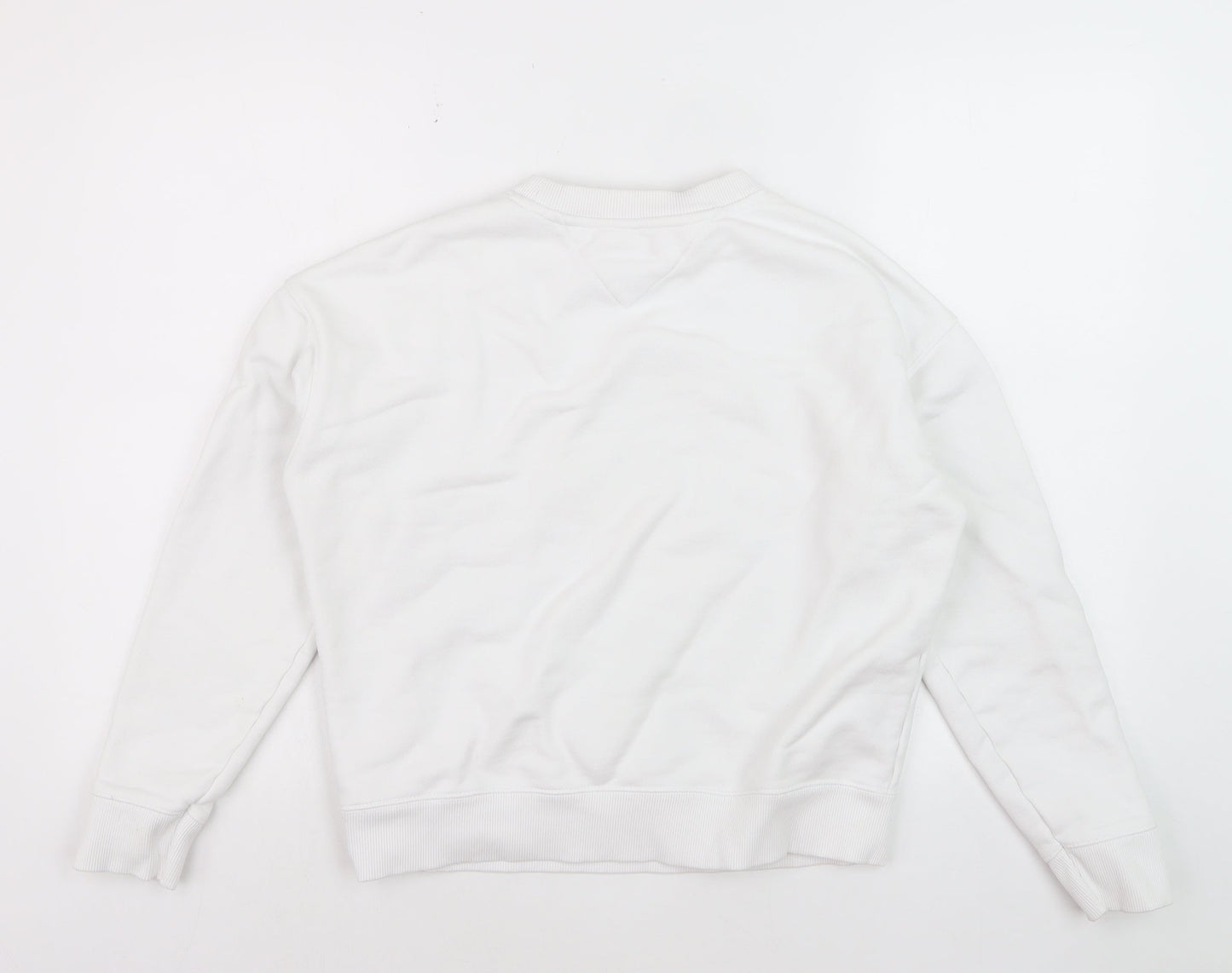 Tommy Jeans Men's White Crew Neck Sweatshirt Size S Classic Style
