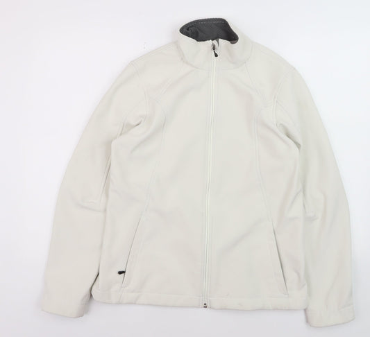 Lands' End Men's Ivory Softshell Jacket M Regular Fit Windproof Coat