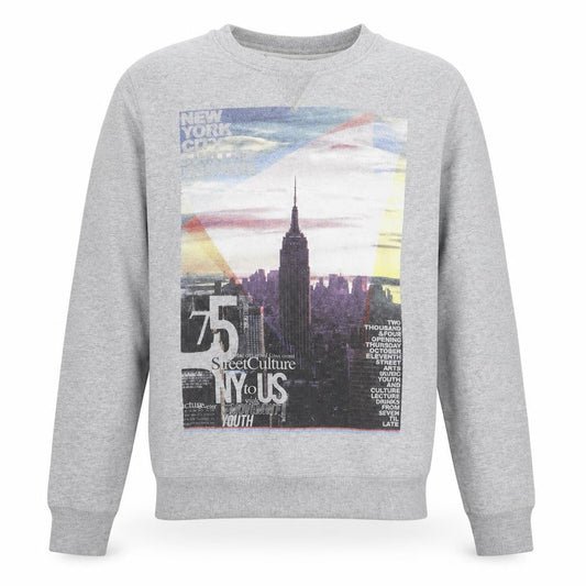 River Island Men's Grey Graphic Print Pullover Sweatshirt M