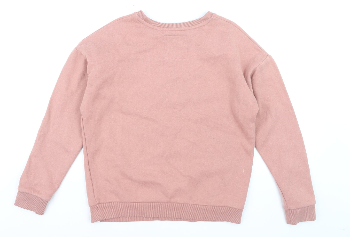 Superdry Women's Pink Pullover Sweatshirt UK 12 Cotton Blend Crew Neck