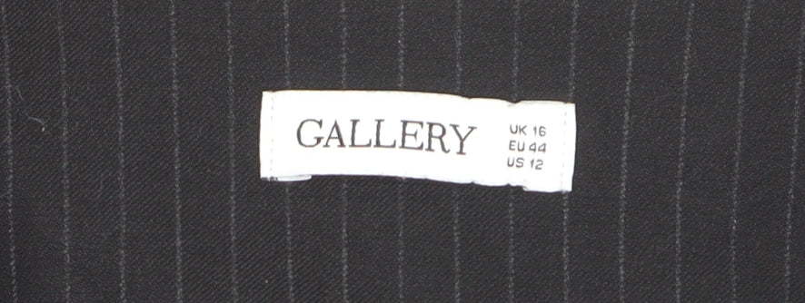 Gallery Women's Black Pinstripe Suit Waistcoat UK 16 Classic Lined