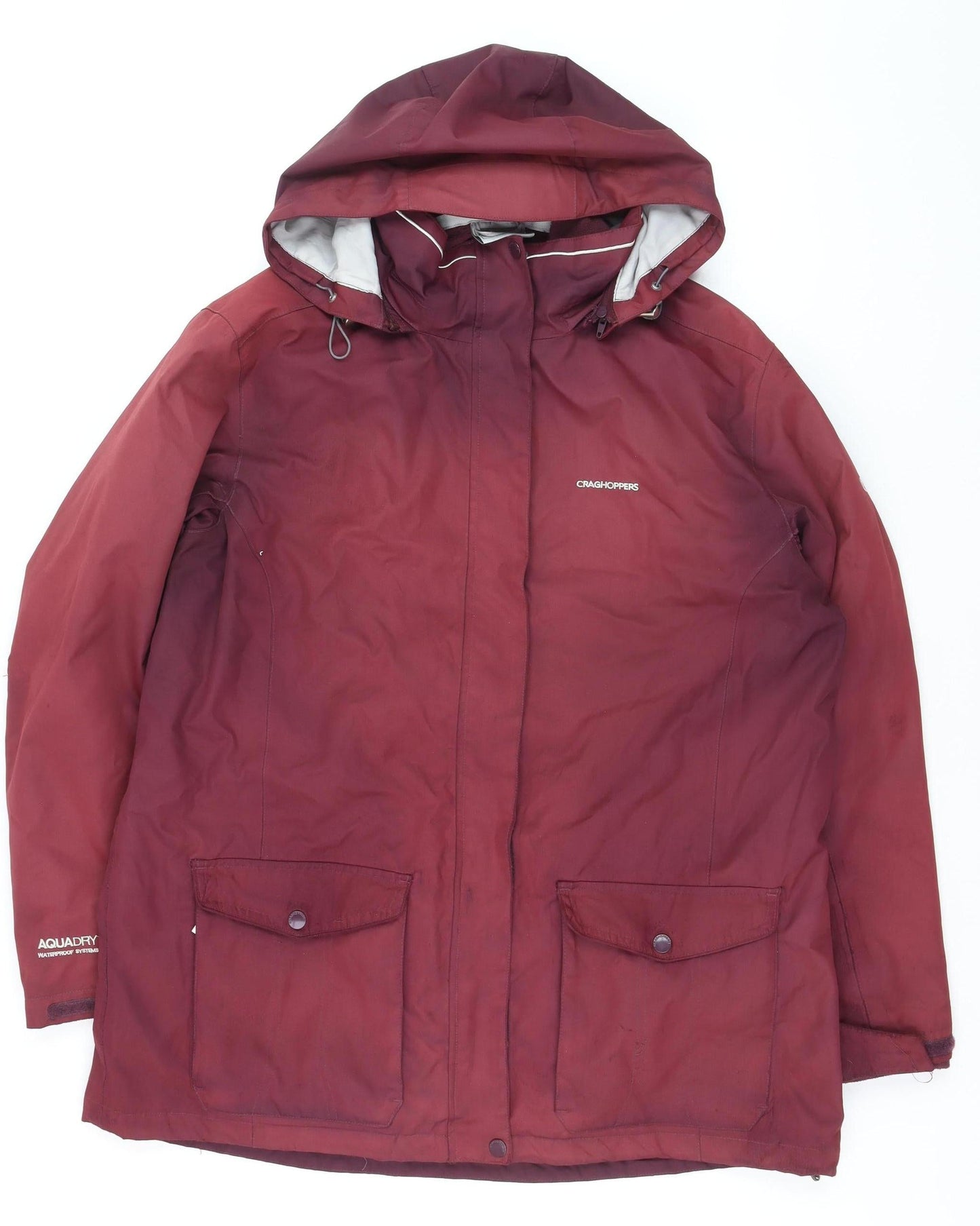 Craghoppers Women's Red Waterproof Hooded Rain Jacket Size 18