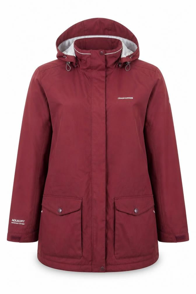 Craghoppers Women's Red Waterproof Hooded Rain Jacket Size 18