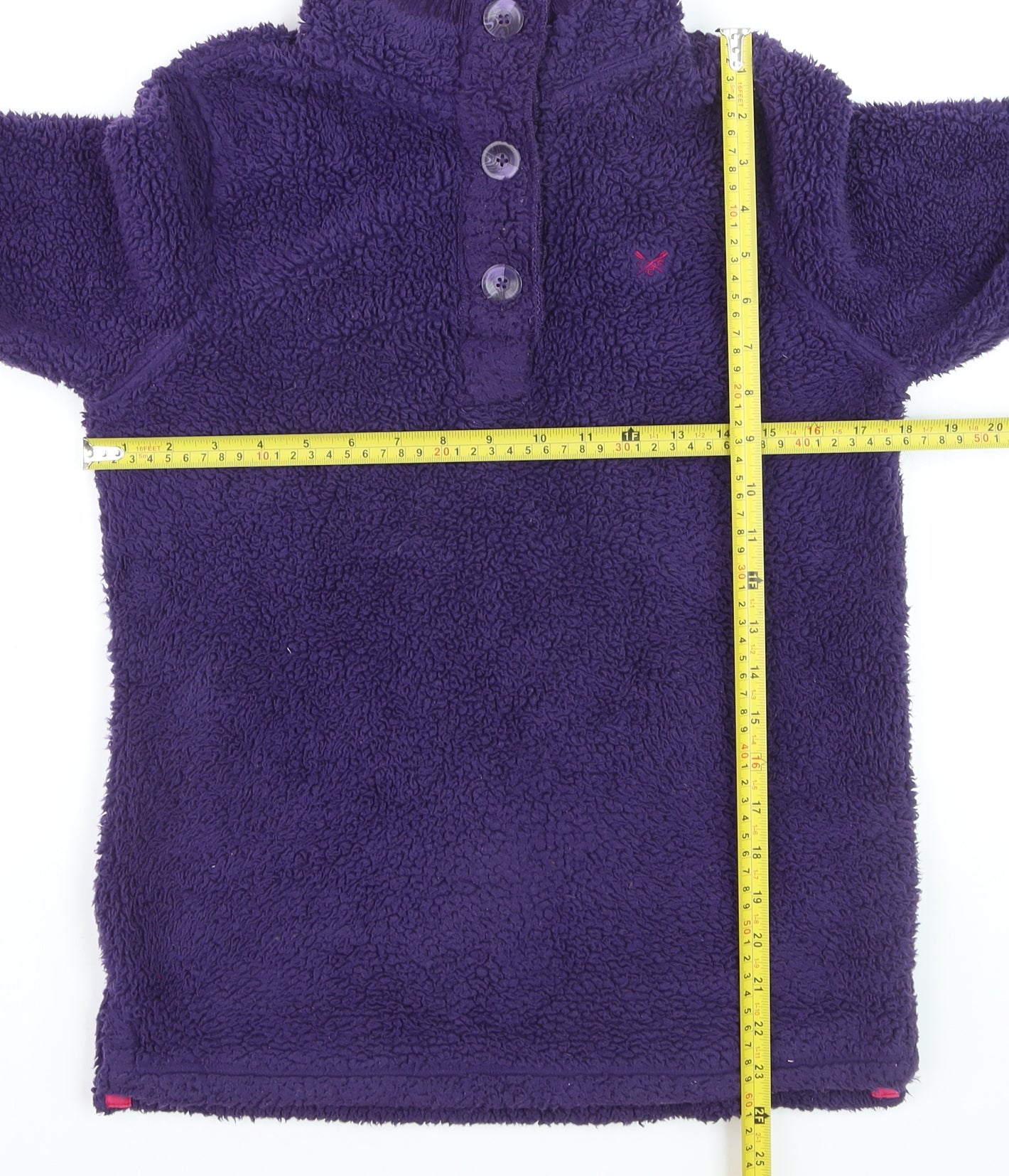 Crew Clothing Co Women Purple Fleece Henley Sweatshirt Size 10