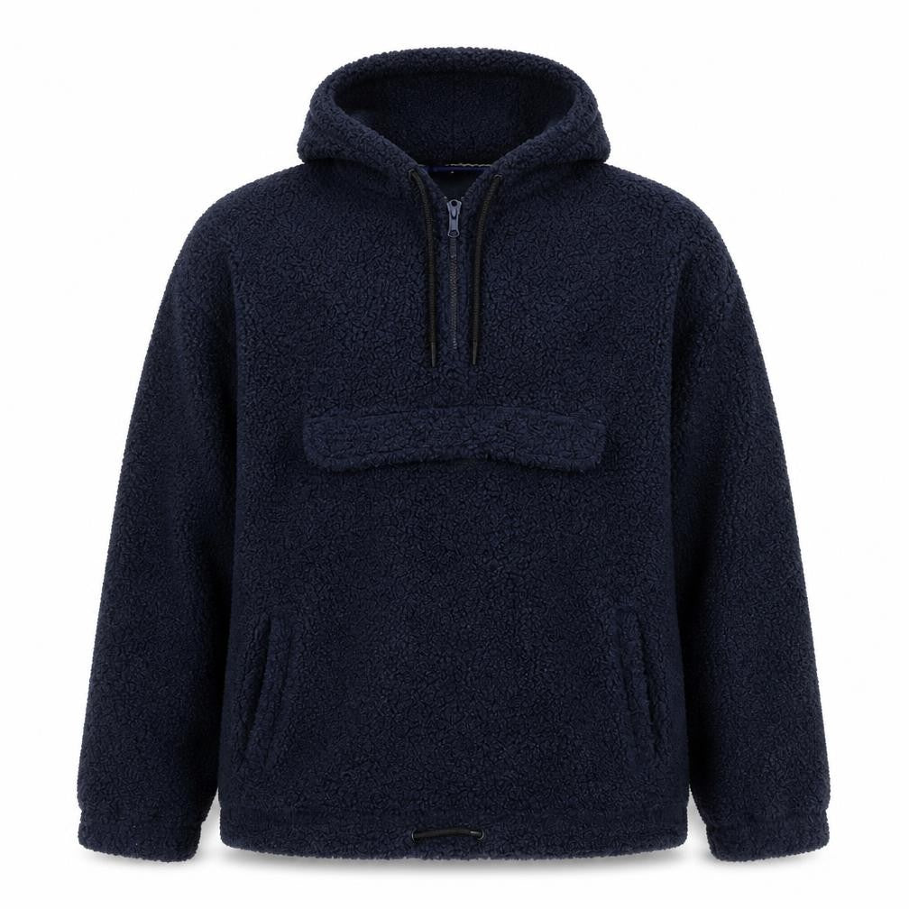 Larsson & Co Men's Blue Fleece Pullover Hoodie L