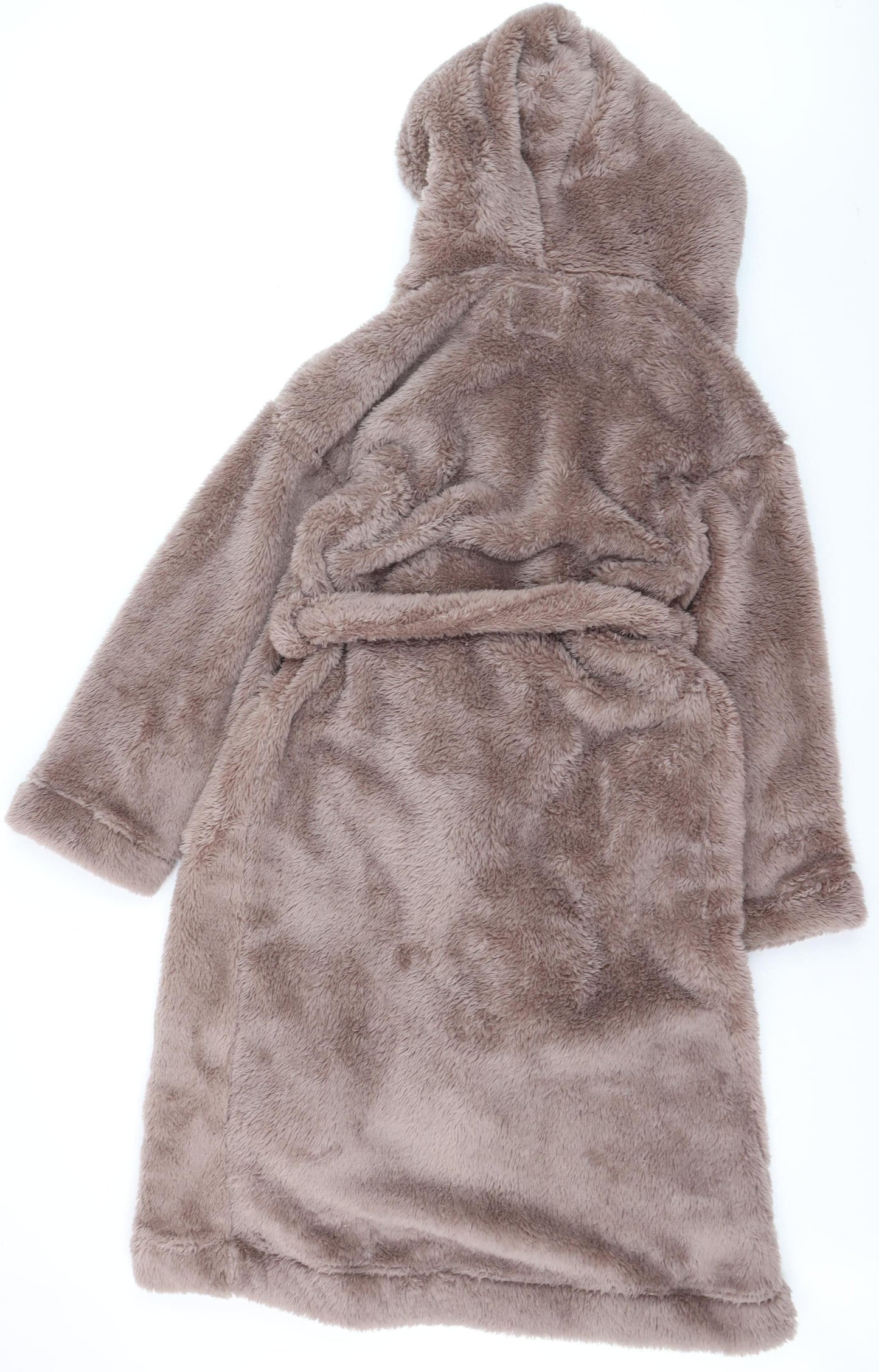 Marks and Spencer Women's Brown Fleece Hooded Robe Size S