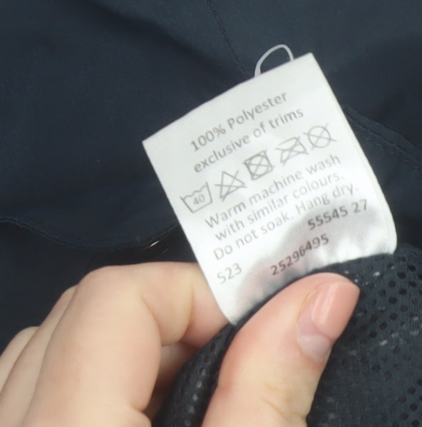 Crane Men's Blue Lightweight Windbreaker Jacket L Reflective Cycling Coat