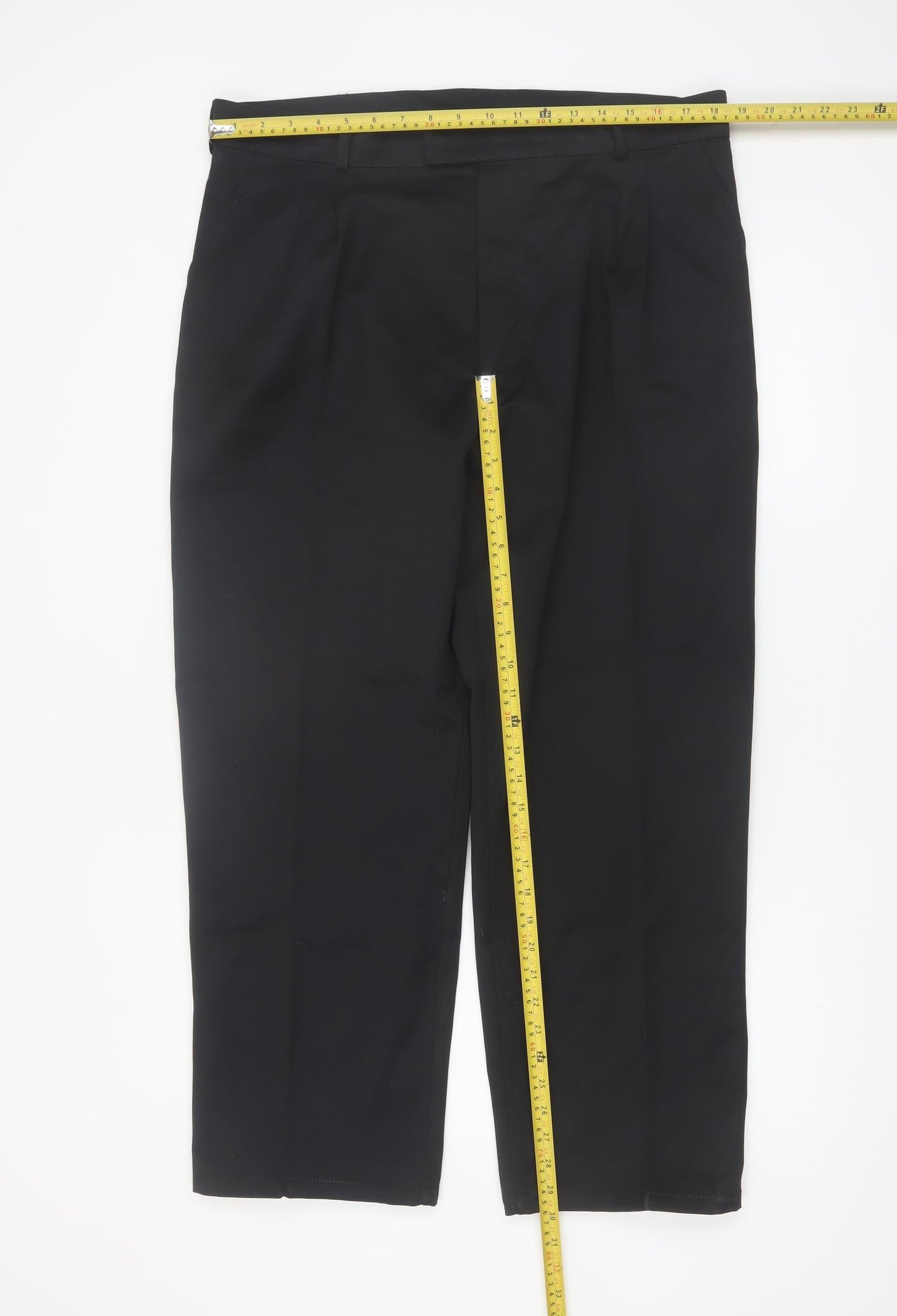 Arco Mens Black 38 Regular Workwear Trousers Polyester Cotton