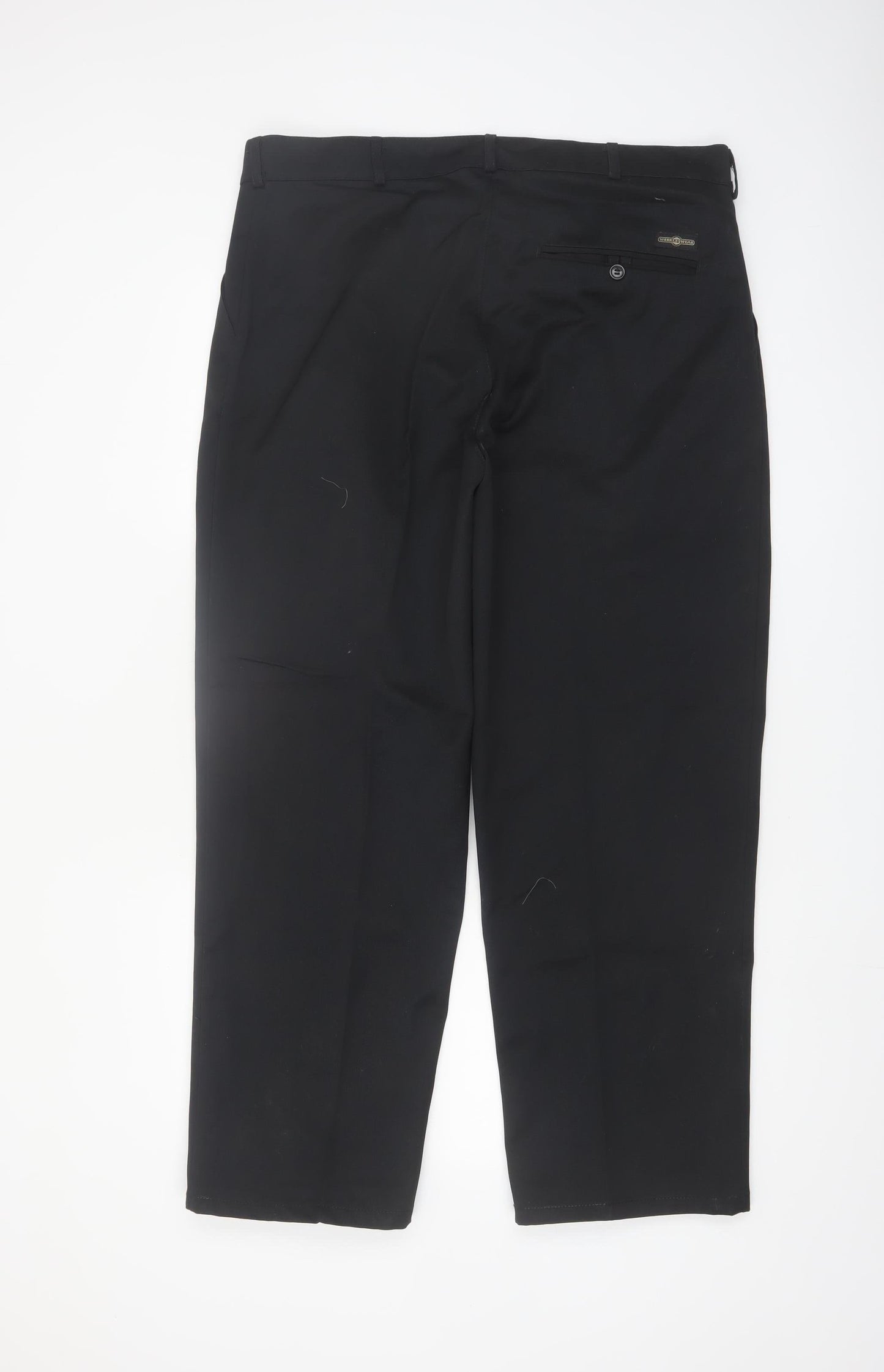 Arco Mens Black 38 Regular Workwear Trousers Polyester Cotton
