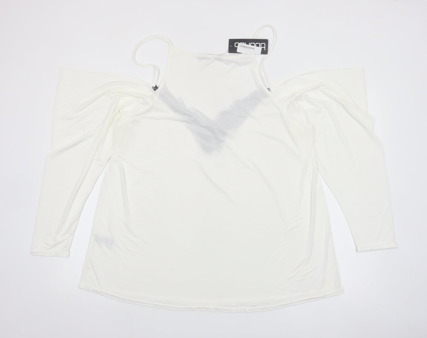 Boohoo Womens Ivory Lace Cold Shoulder Blouse Size 18