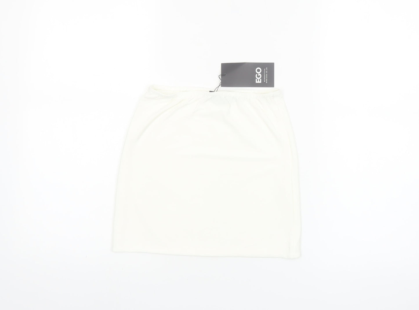 EGO Women's White Size 8 Short Pencil Skirt Polyester Blend