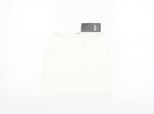EGO Women's White Size 8 Short Pencil Skirt Polyester Blend