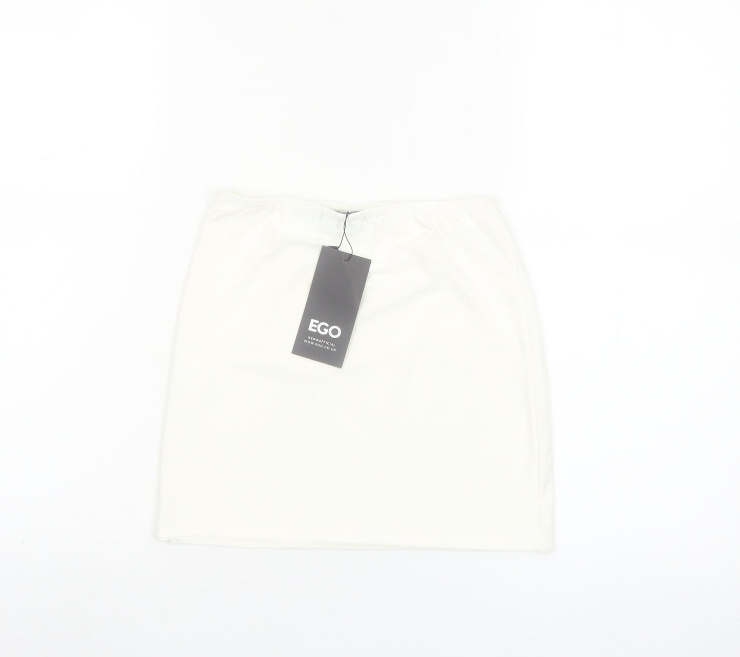 EGO Women's White Size 8 Short Pencil Skirt Polyester Blend