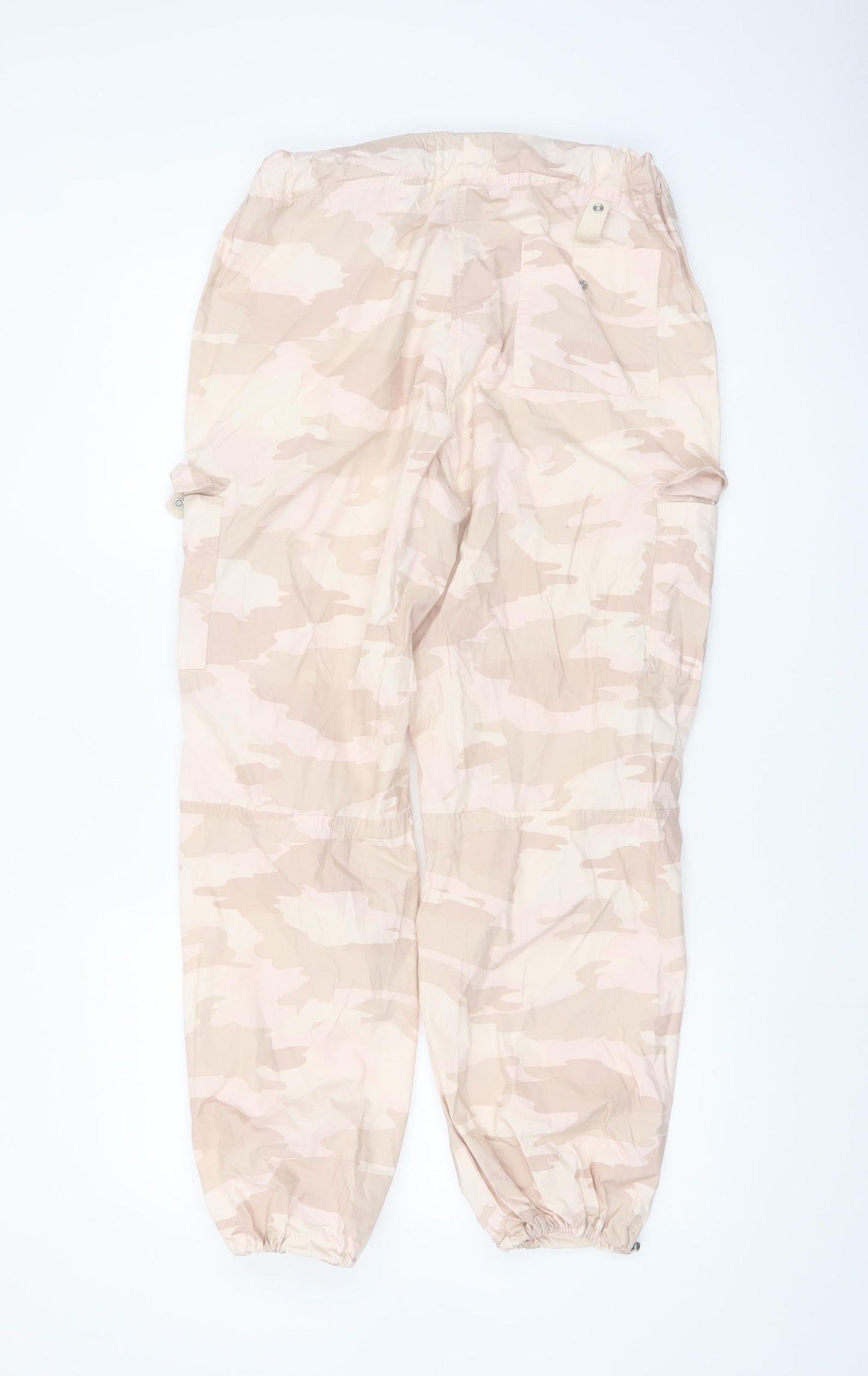 Next Women's Beige Camouflage Cargo Trousers XS Long Cotton