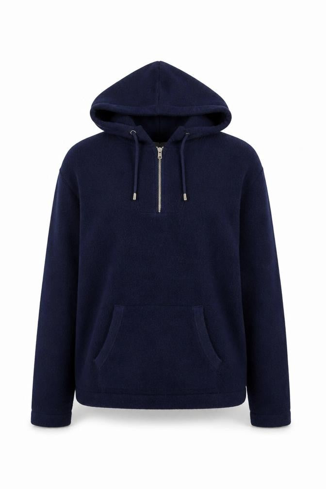 Primark Women Blue M Full Zip Hooded Wool Blend Jumper