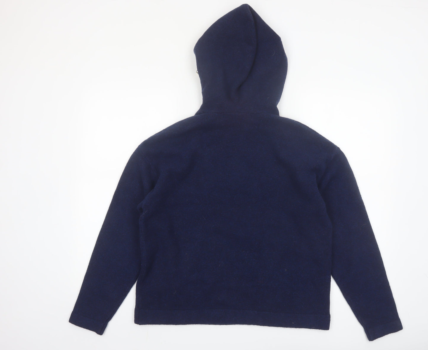 Primark Women Blue M Full Zip Hooded Wool Blend Jumper