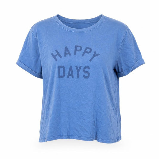 Marks and Spencer Women Blue Cotton Happy Days T-Shirt Size 22