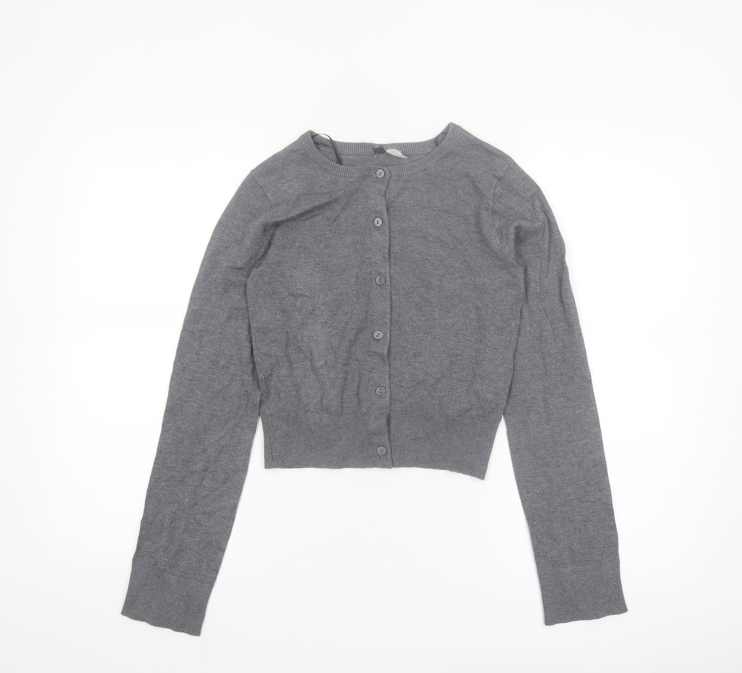 H&M Divided Womens Grey Knit Long Sleeve Cardigan 2XS Slim Fit