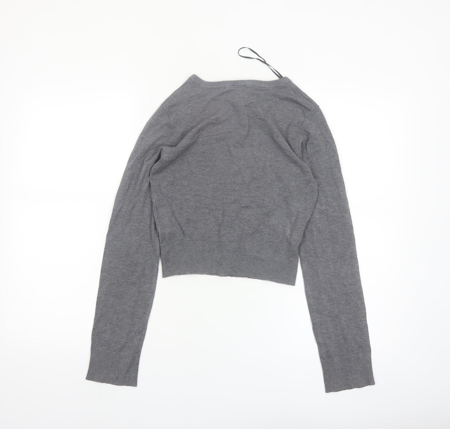 H&M Divided Womens Grey Knit Long Sleeve Cardigan 2XS Slim Fit
