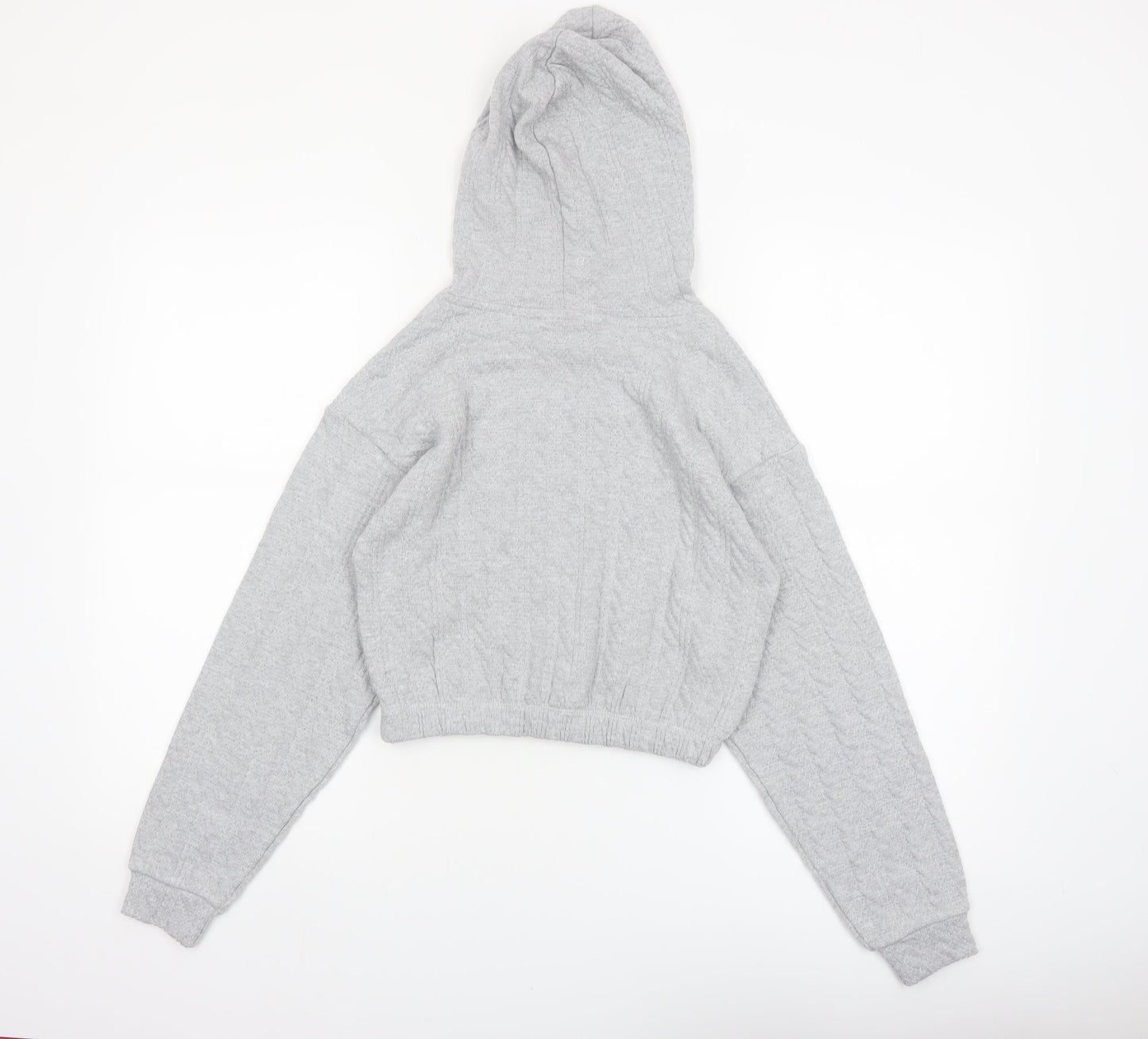 Candy Couture Girls Grey Hooded Pullover Hoodie Age 12 Lightweight Knit