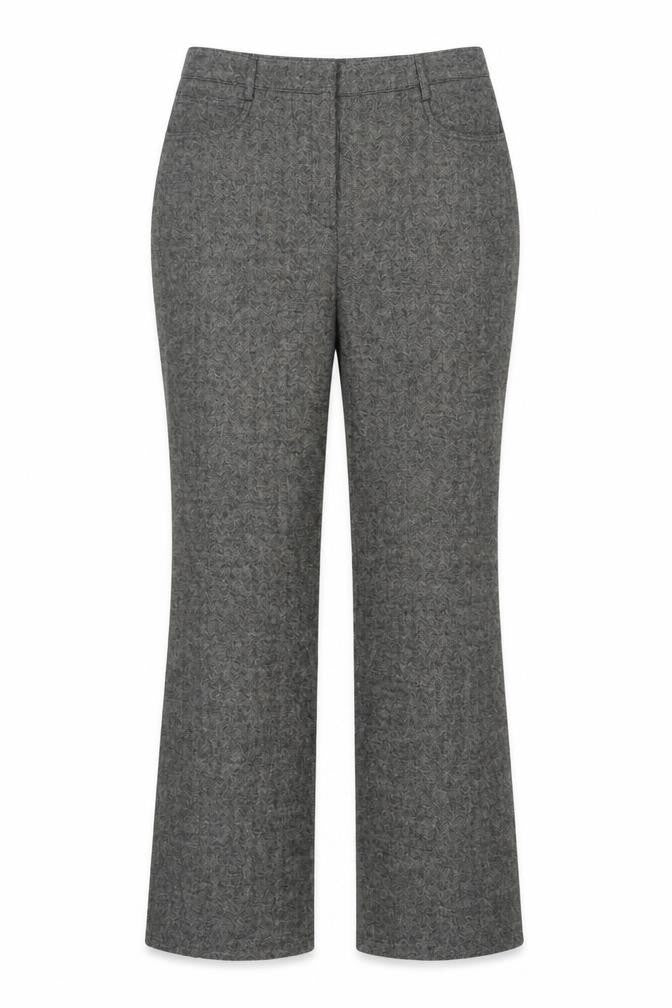 Primark Women Grey Herringbone Straight Trousers Size 16