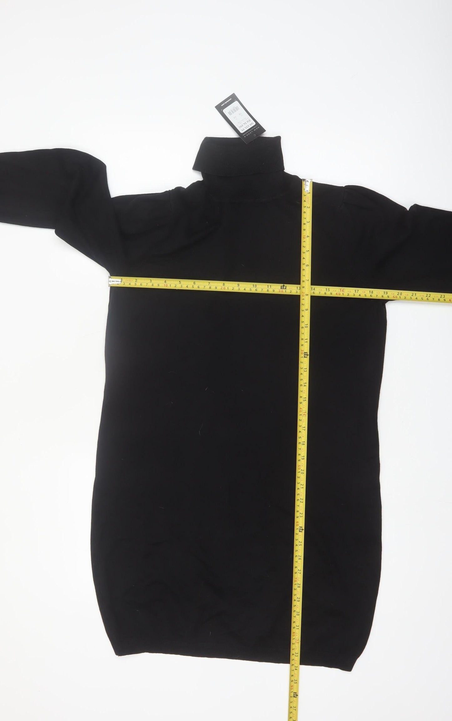 New Look Women Black Roll Neck Long Sleeve Jumper Dress Size 18