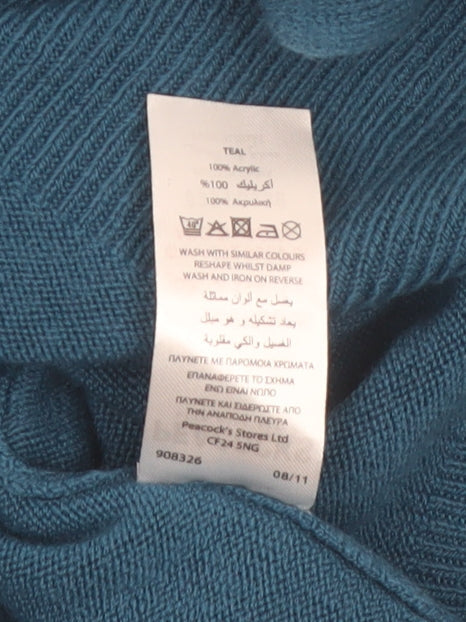 Peacocks Mens Blue V-Neck Acrylic Knit Jumper XL