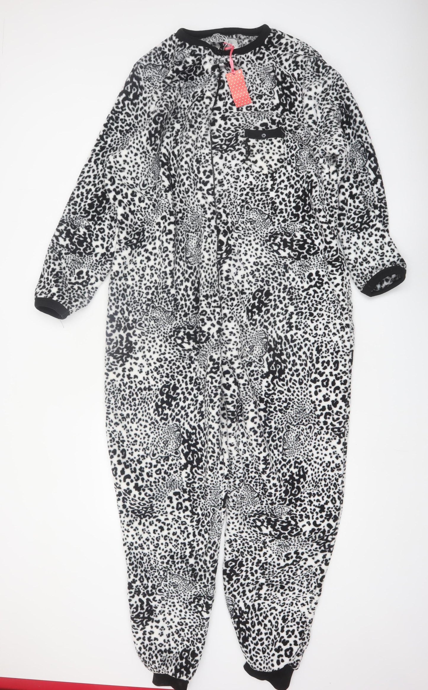 Love to Lounge Women's Black Animal Print Fleece One Piece Size 18-20