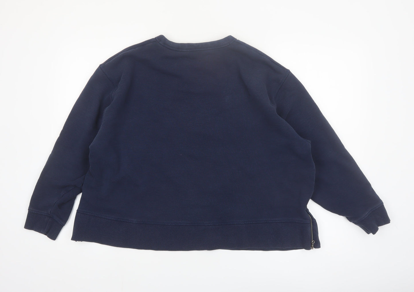 Marks and Spencer Women Navy Blue Cotton Pullover Sweatshirt Size 20