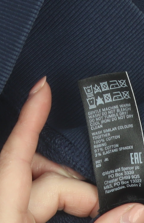 Marks and Spencer Women Navy Blue Cotton Pullover Sweatshirt Size 20