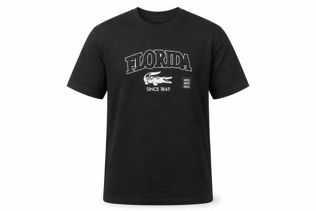 KMA Men's Black Florida Graphic Short Sleeve Cotton T-Shirt Size L