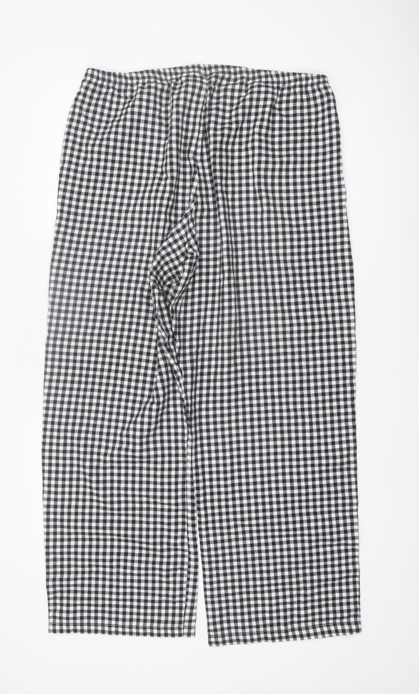 Marks and Spencer Women Black Check Cotton Pyjama Pants L
