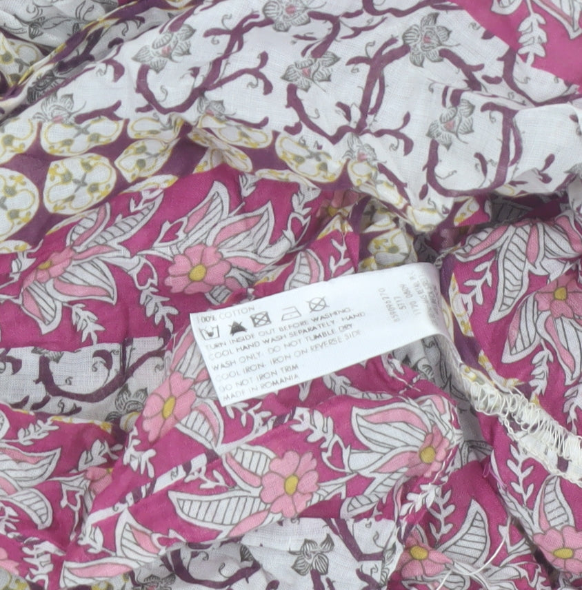 Rocha John Rocha Women's Pink Floral Cotton Tunic Blouse Size 18