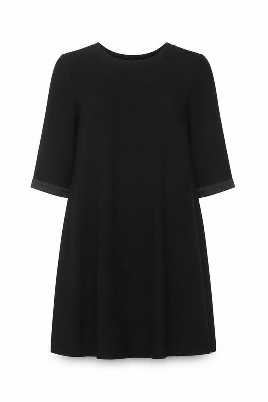 Claudie Pierlot Women Black 8 Pleated Shift Knee Length Dress