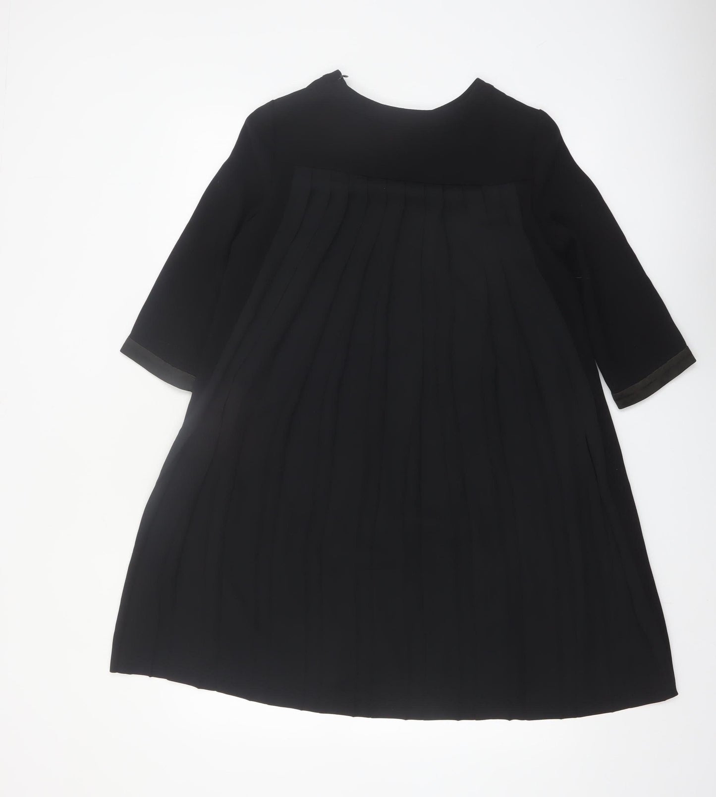 Claudie Pierlot Women Black 8 Pleated Shift Knee Length Dress
