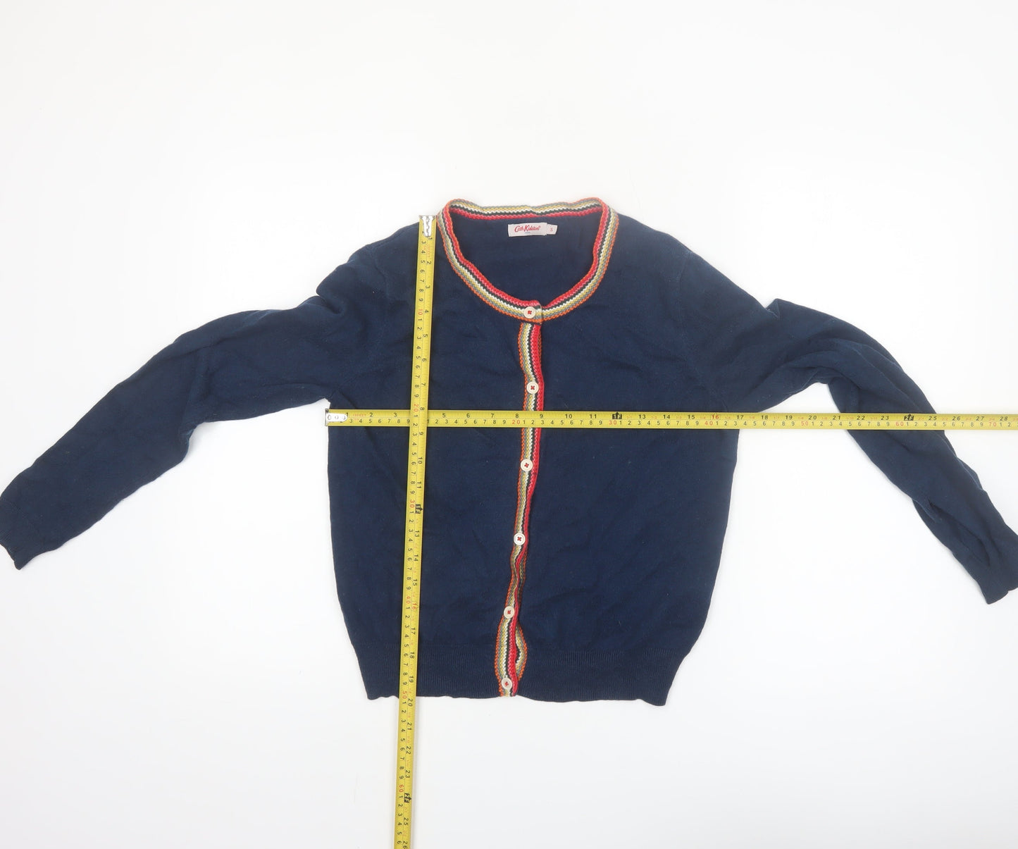 Cath Kidston Women's Blue Cardigan Small Knit Button Front