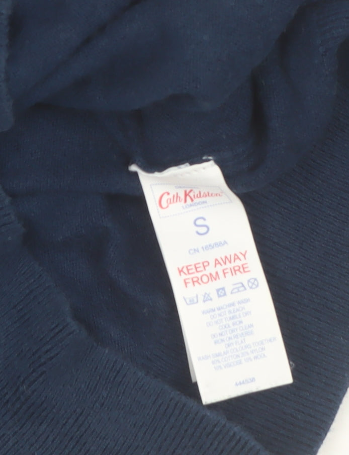 Cath Kidston Women's Blue Cardigan Small Knit Button Front