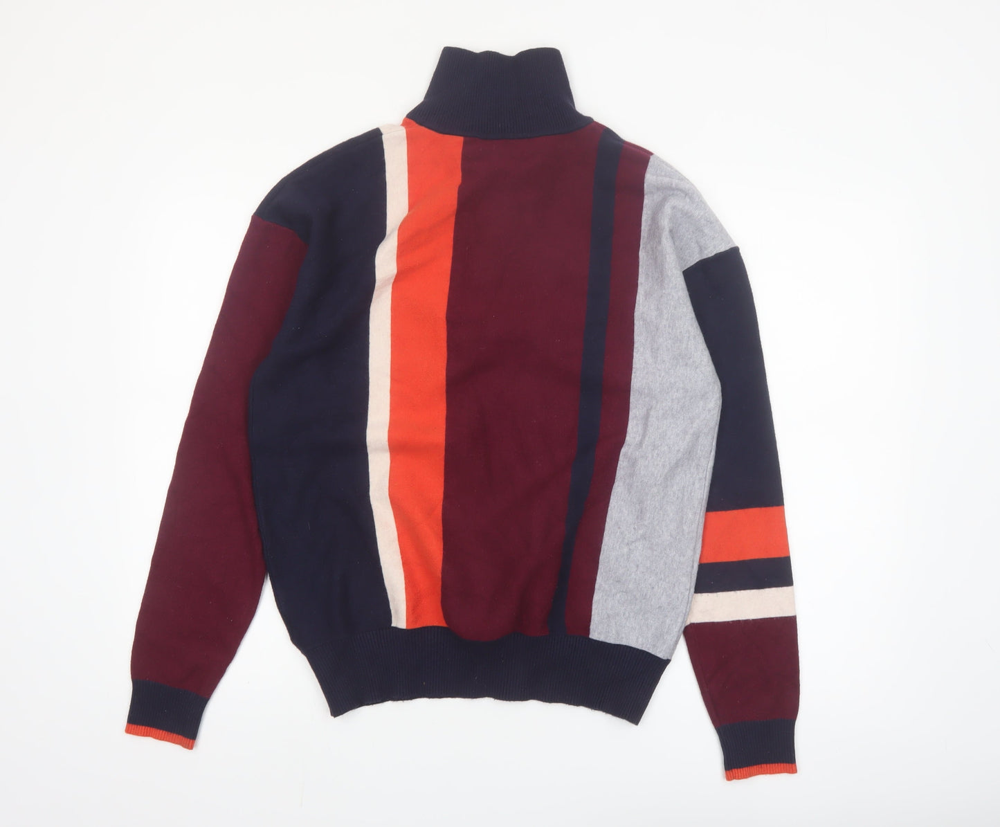 Urban Outfitters Mens Multicoloured Striped 1/4 Zip Jumper Size M