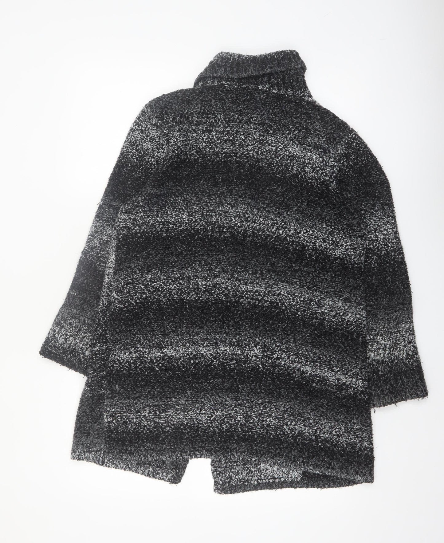 Roman Originals Womens Grey Collared Chunky Knit Cardigan M