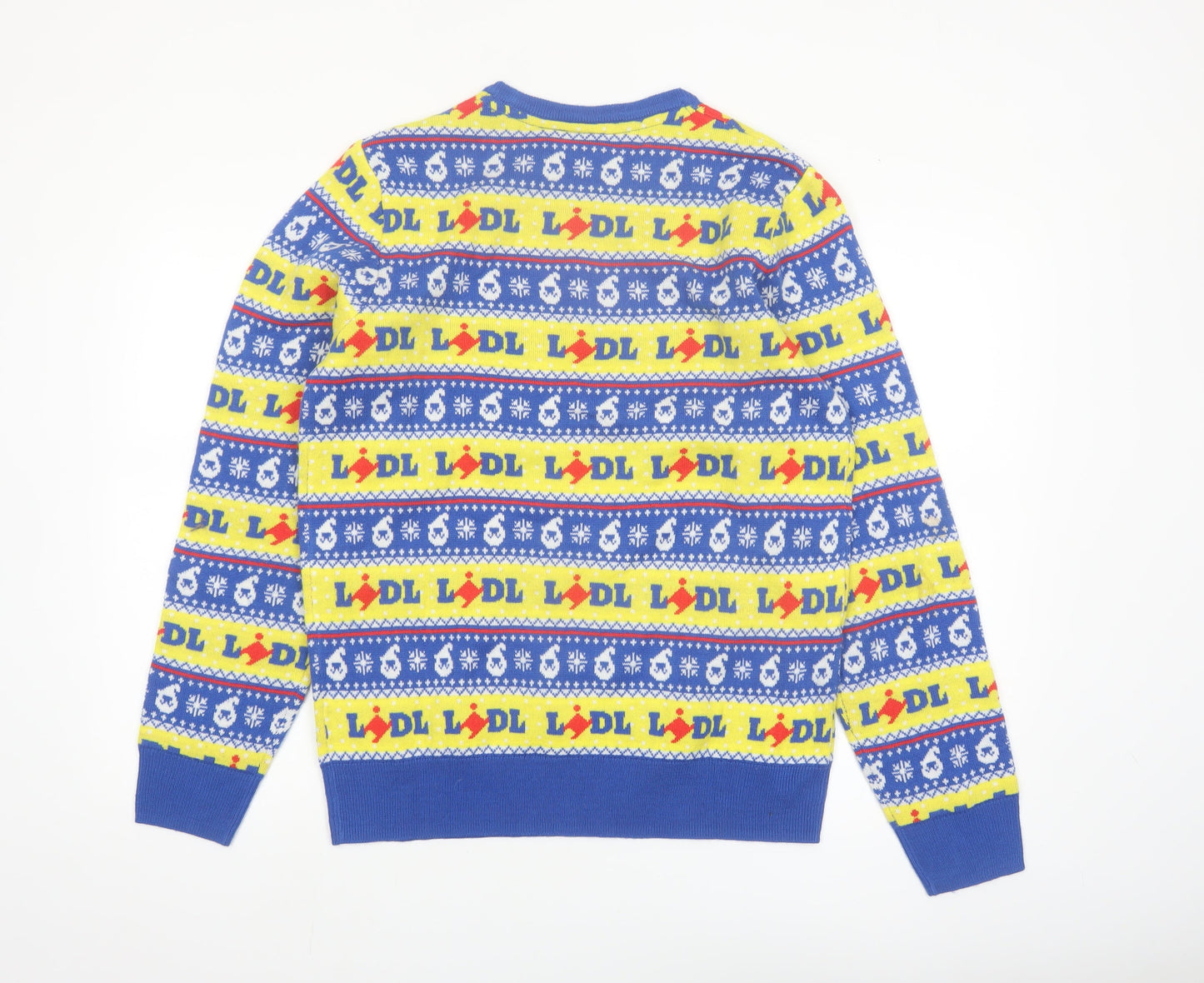 Livergy Men’s Blue Lidl Christmas Fair Isle Crew Neck Jumper M