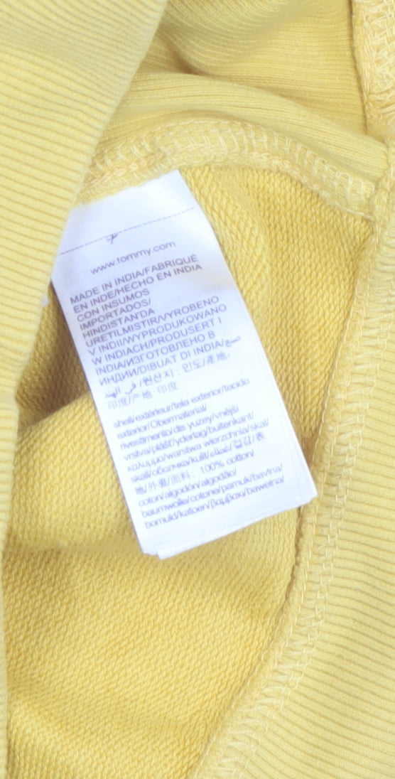 Tommy Hilfiger Boys Yellow Pullover Sweatshirt Size 176 Crew Neck Logo