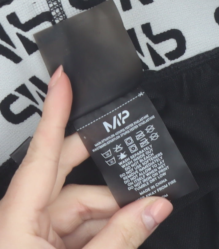MP Womens Black Biker Activewear Shorts Size M Elastic Waist Stretch