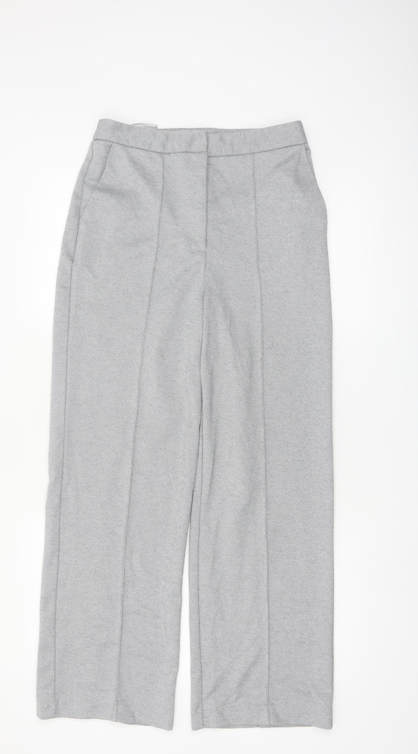 Topshop Women Grey Size 10 Straight Leg Trousers